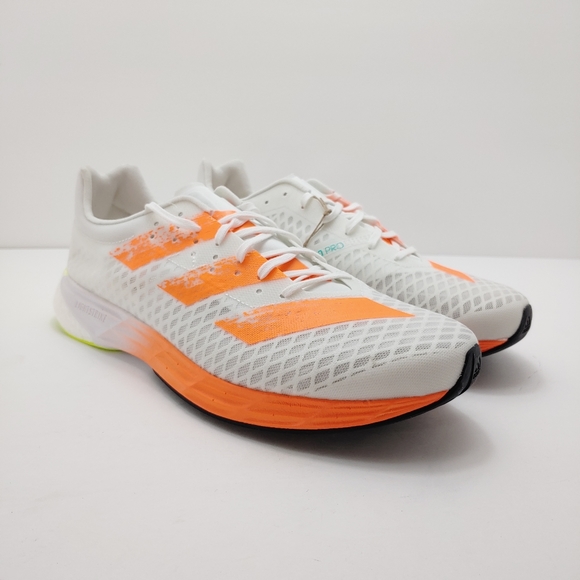 Adidas Adizero Pro White/orange Mens 10-10.5 New